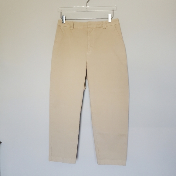 Gap Straight Up Khakis Tan Straight Tapered Leg High Rise Stretch Cropped Size 6 - Picture 3 of 11